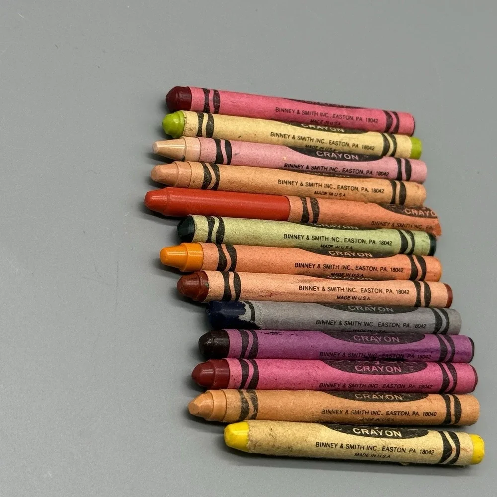Vintage Crayola Crayons Lot of 13 Retired Colors Binney & Smith Made in USA HTF